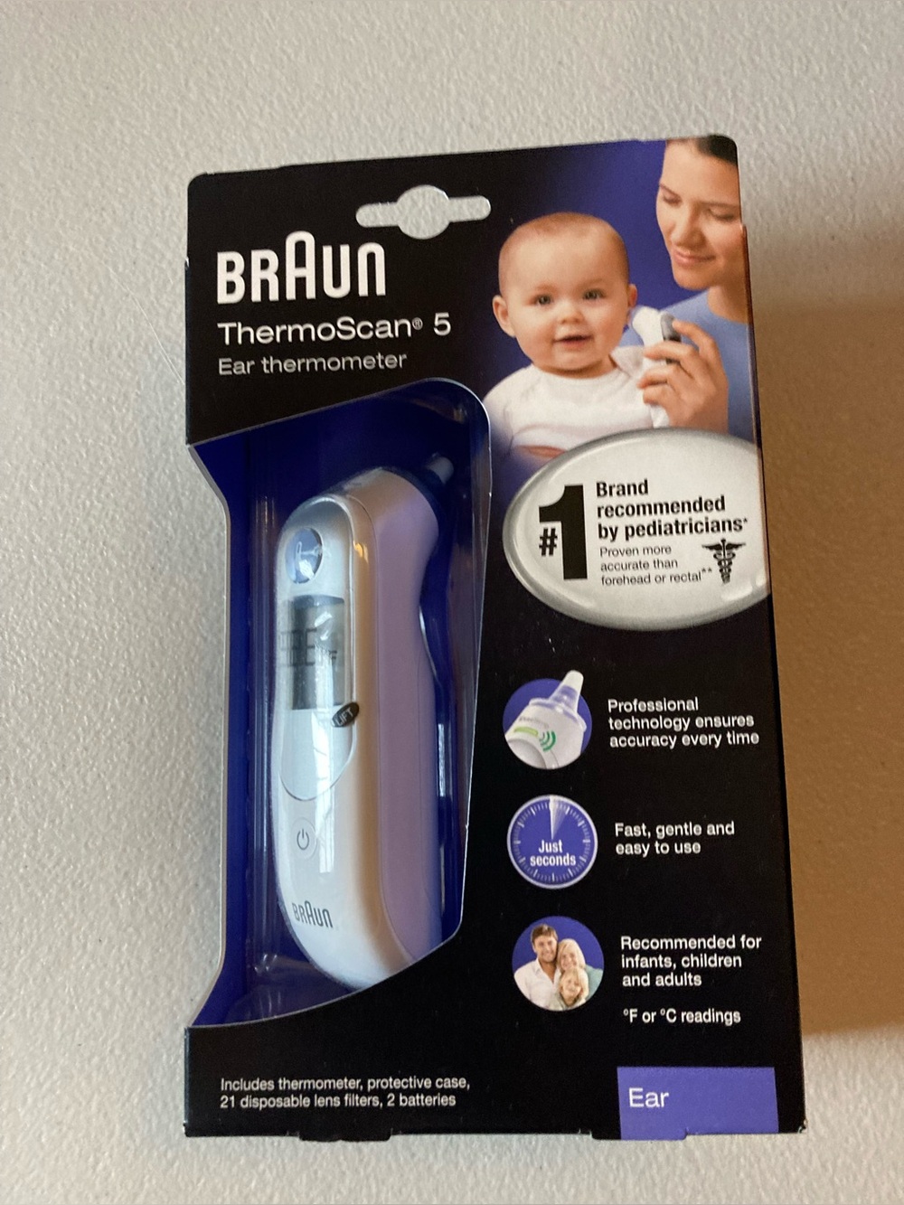 Braun ThermoScan 5 IRT6500US Infrared Digital Ear Thermometer w/ Case
